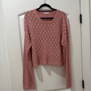 Z Supply Diamond Knit Pink Sweater